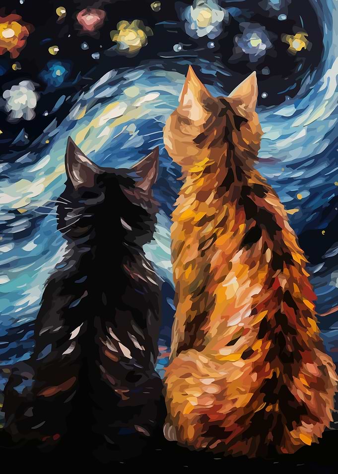 Starry Night Cat