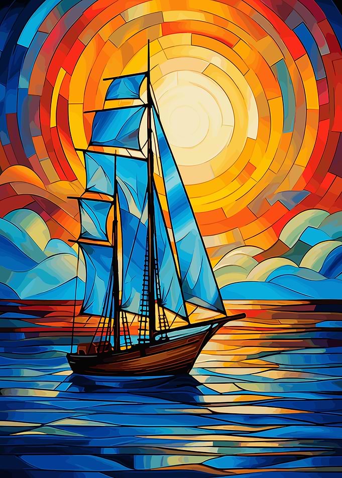 Sailboat Stained Glass