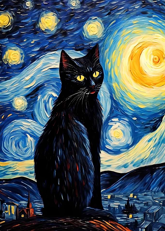Cat van gogh