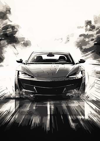 Racing Car Sketch Art