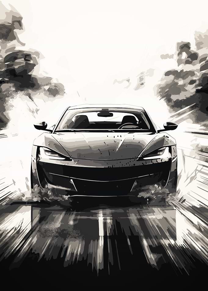 Racing Car Sketch Art