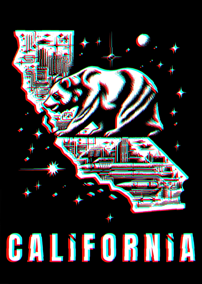 California Flag and Map