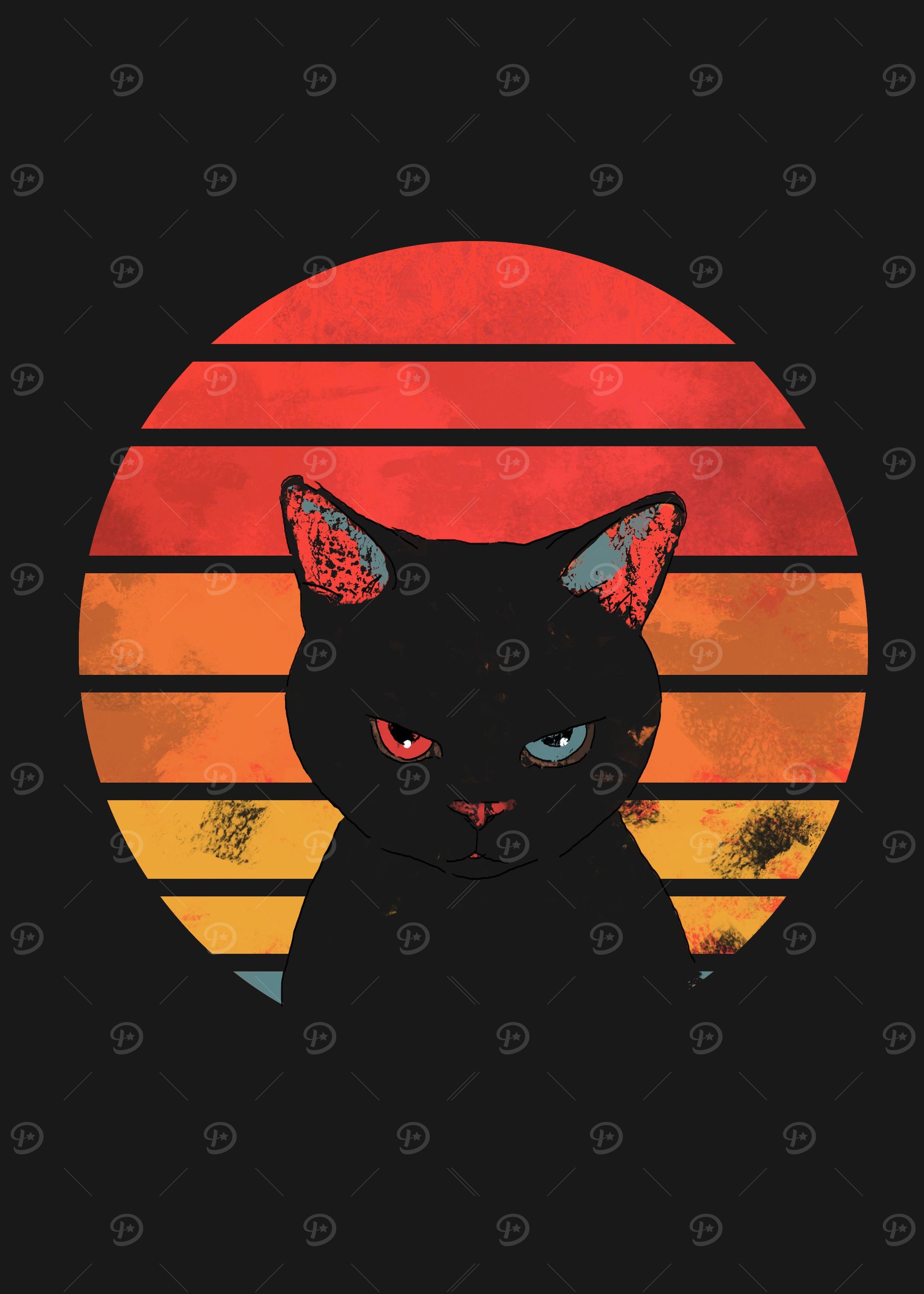 scary black cat