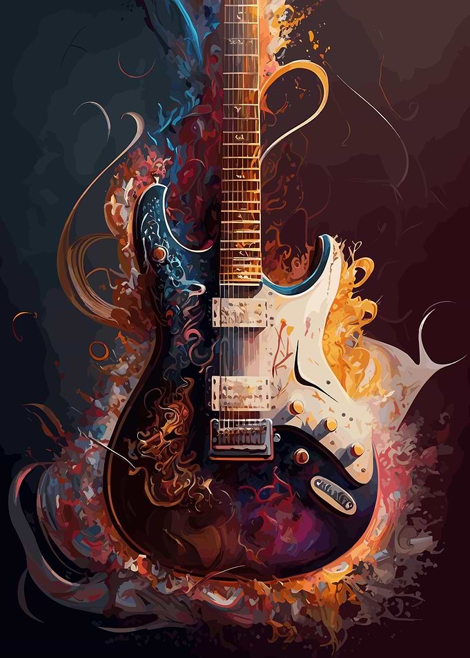 Electric Guitar Oil Paint