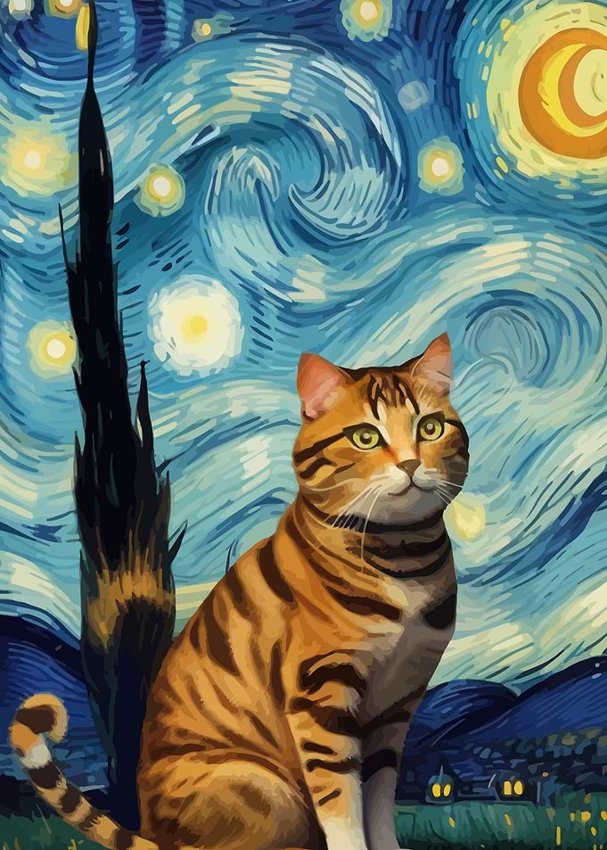 Starry Night Cat