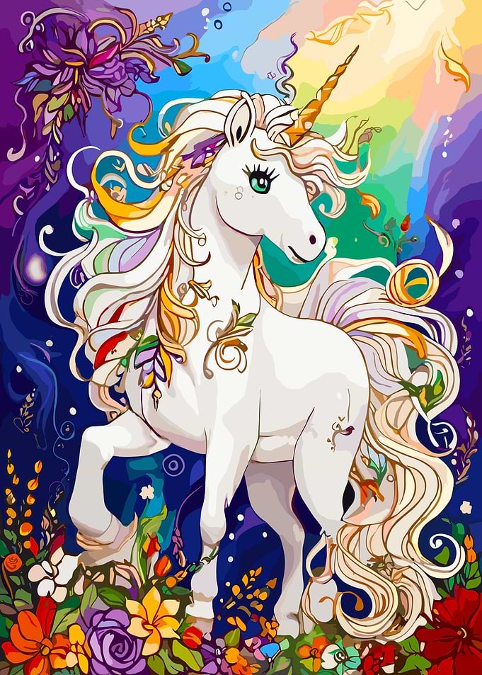 Ethereal white unicorn