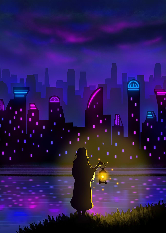 Night city neon