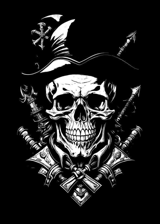 Noir Skull Black and White