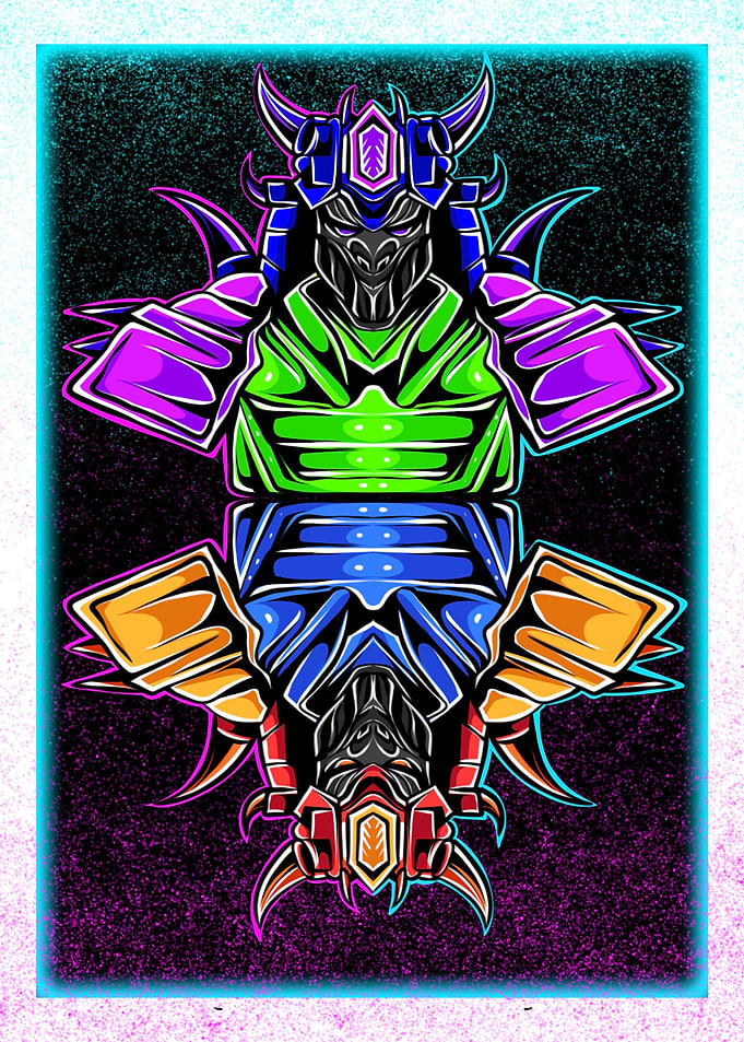 Samurai japan colorful