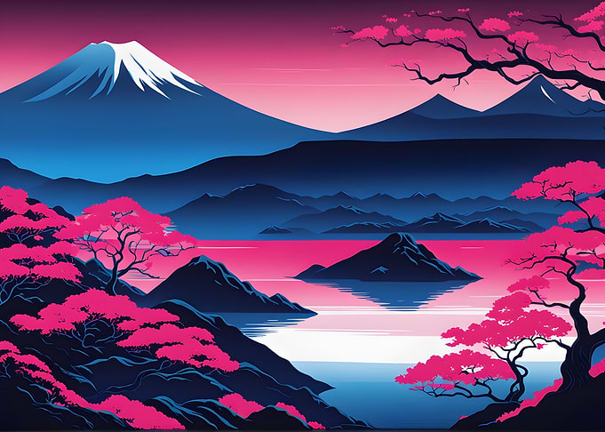 Neon Mountain Glow