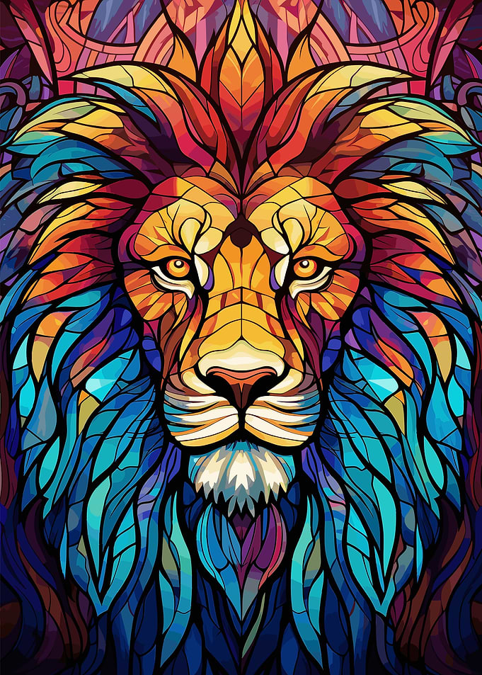 Lion Stained Glass