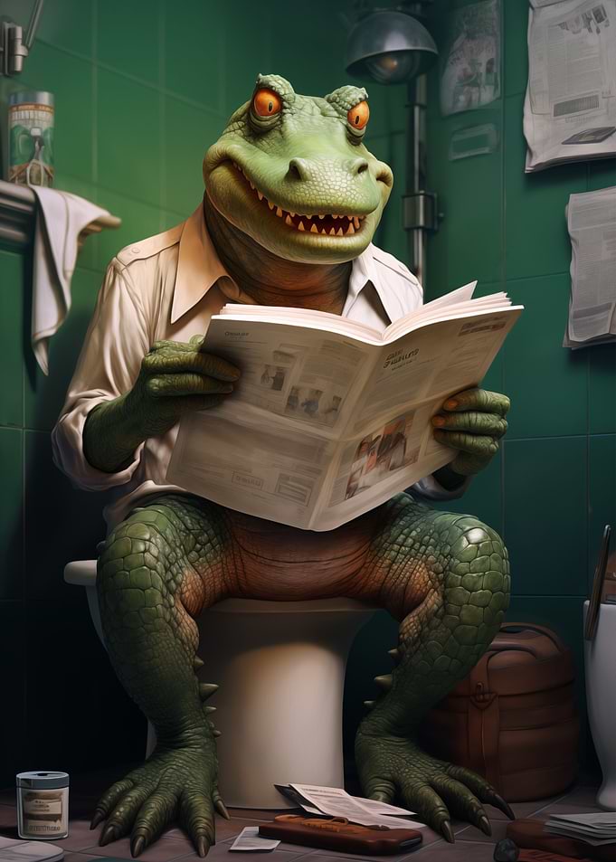 Croc on Toilet