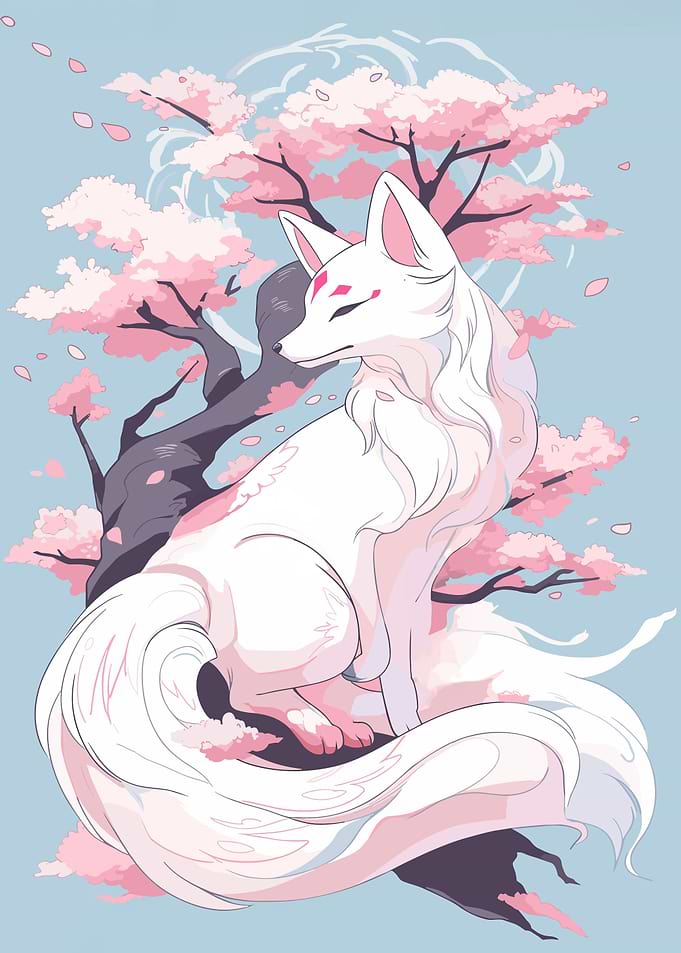 White Kitsune Sakura Tree