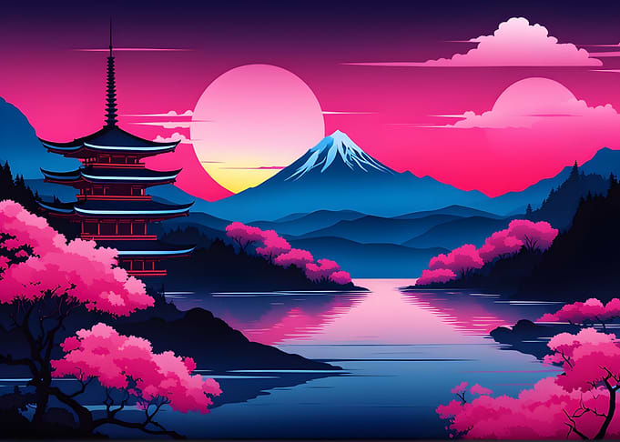Glowing Zen Peaks