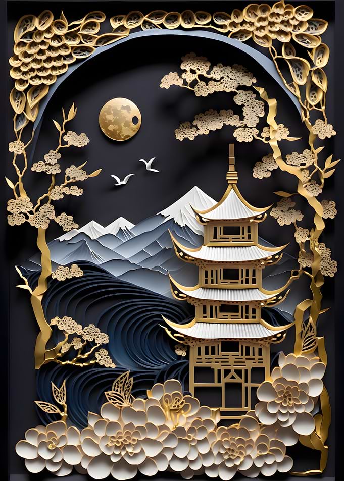 Abstract Fuji Bonsai Tree