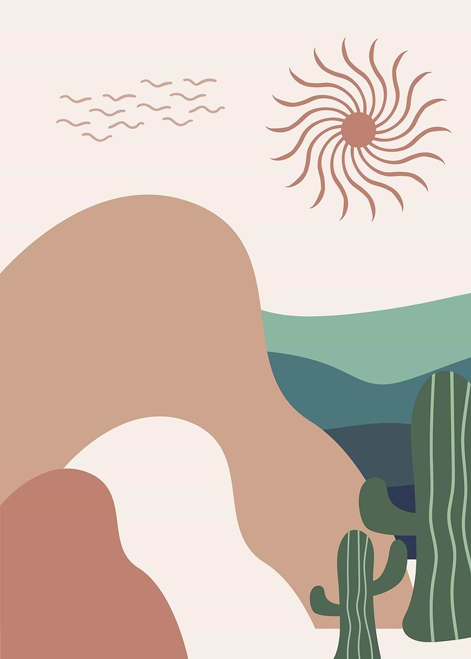 Boho desert landscape