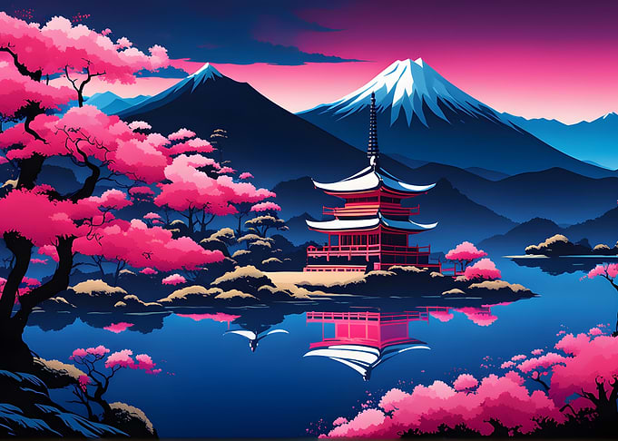 Fuchsia Forest Pagoda