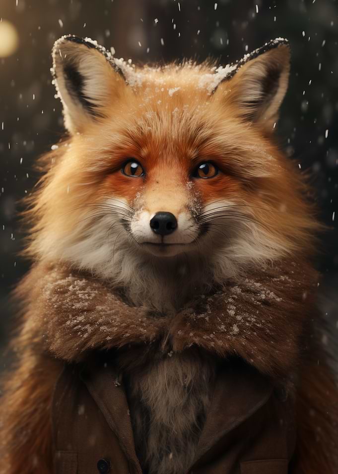 Happy Winter Smiling Fox