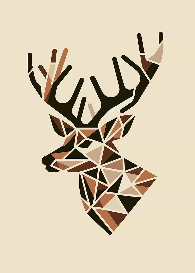 geometric polygonal stag