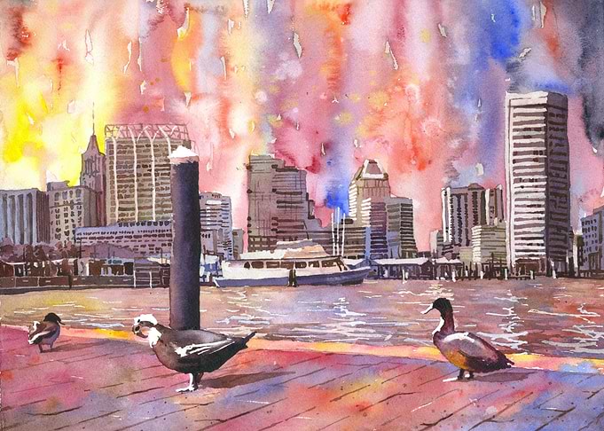 Baltimore Harbor sunset