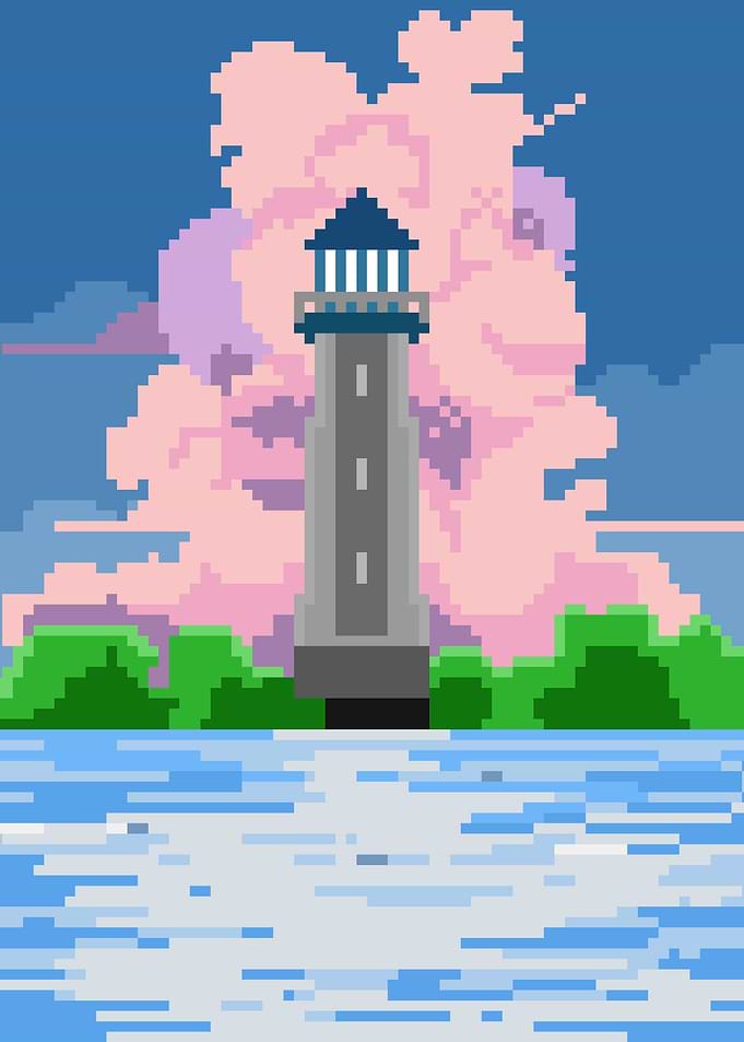 Mercusuar in Pixel Art