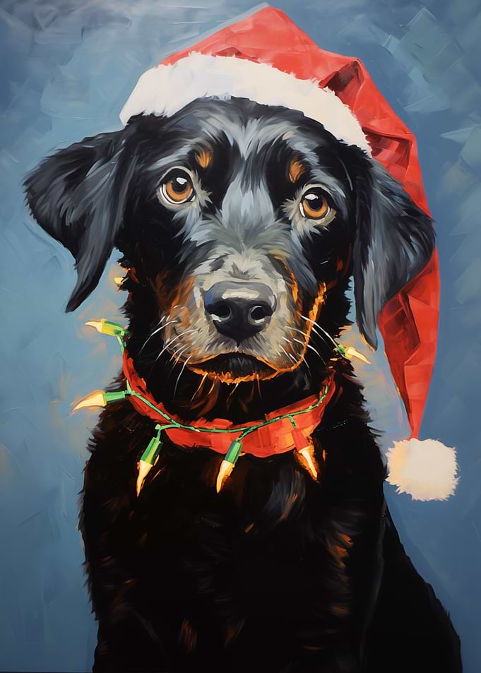 Merry Christmas Santa Dog