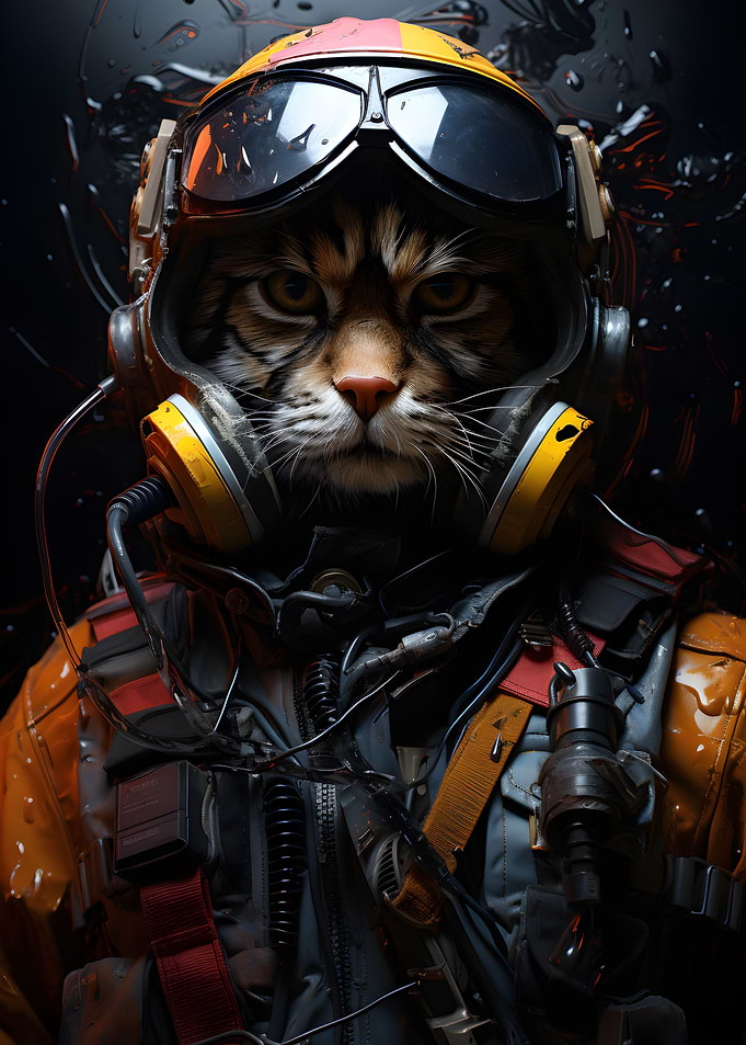 Aviator Cat in Uniform