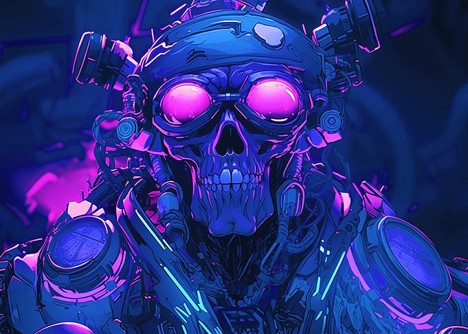 Cyberpunk Robot Art