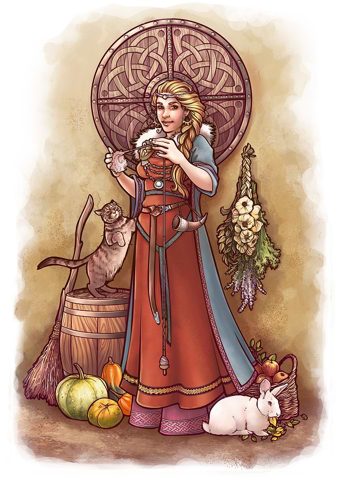 Frigg with her Spindle