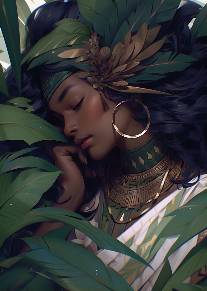 A Goddess in the Leaves