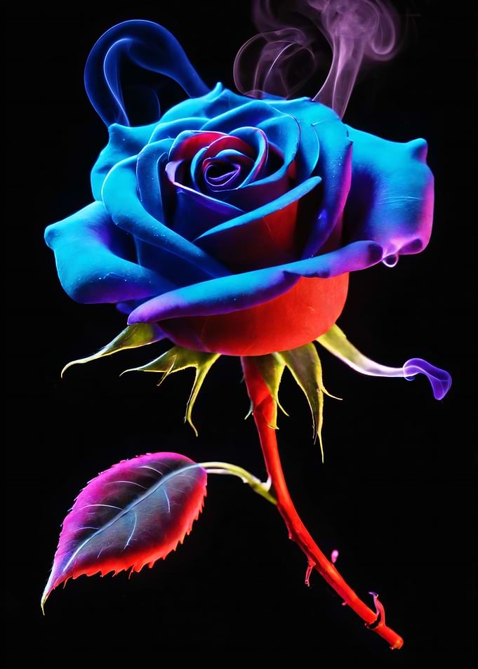 Blue red and purple neon