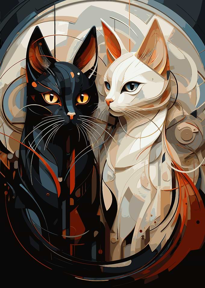 Abstract Cats Harmony