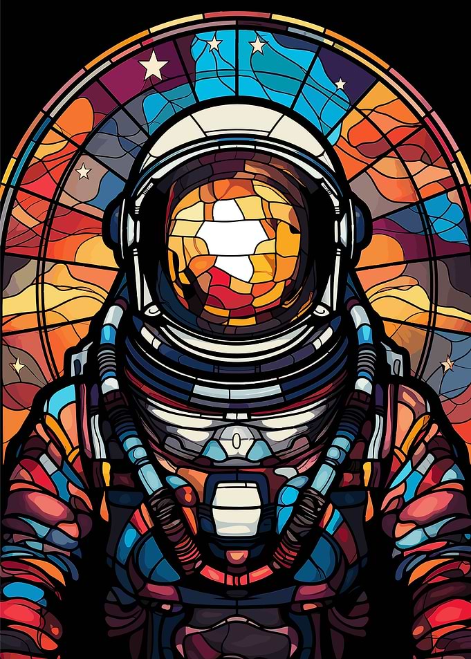 Astronaut Stained Glass
