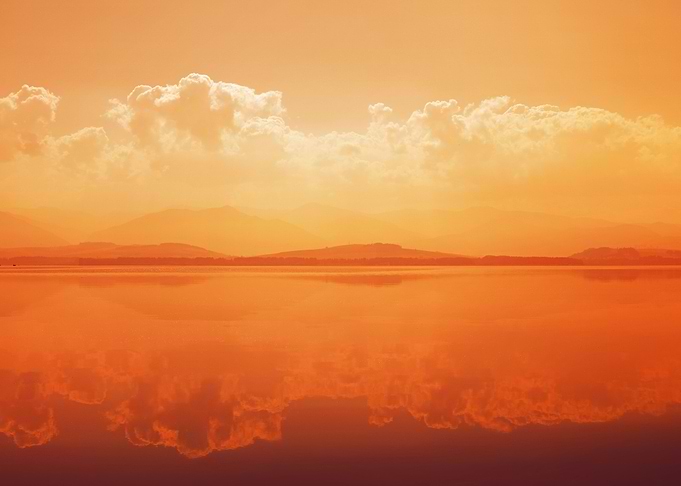 Sunset over Mountain Lake