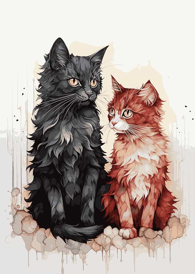 Wire Cat Duo Charm