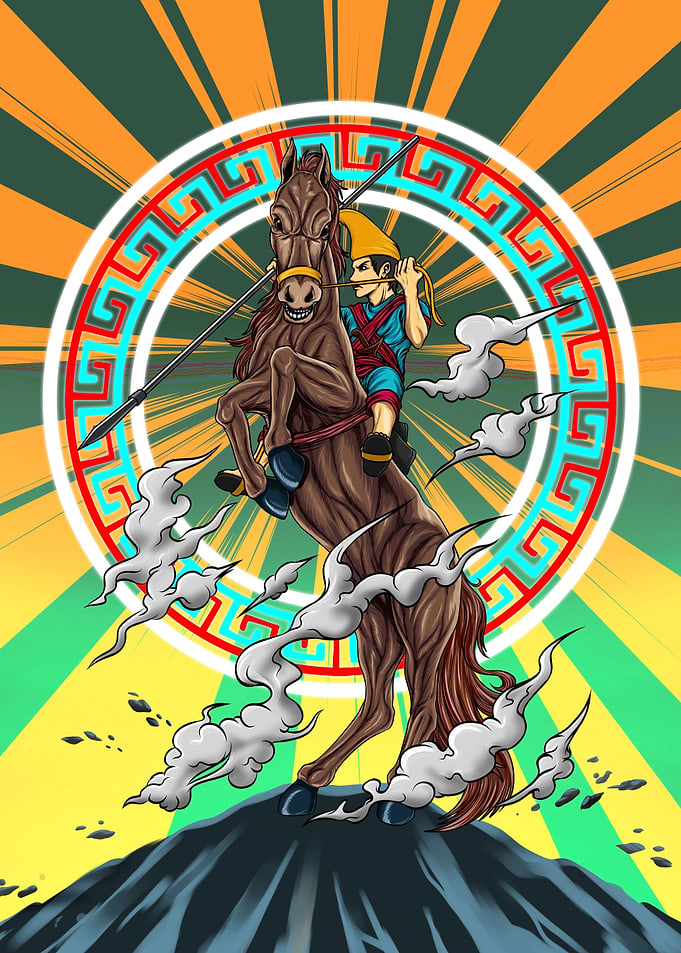 the horseman with spear