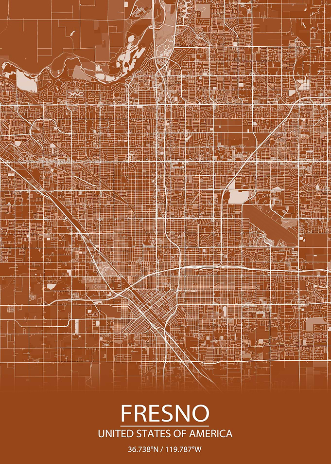 Fresno CA Brown City Map