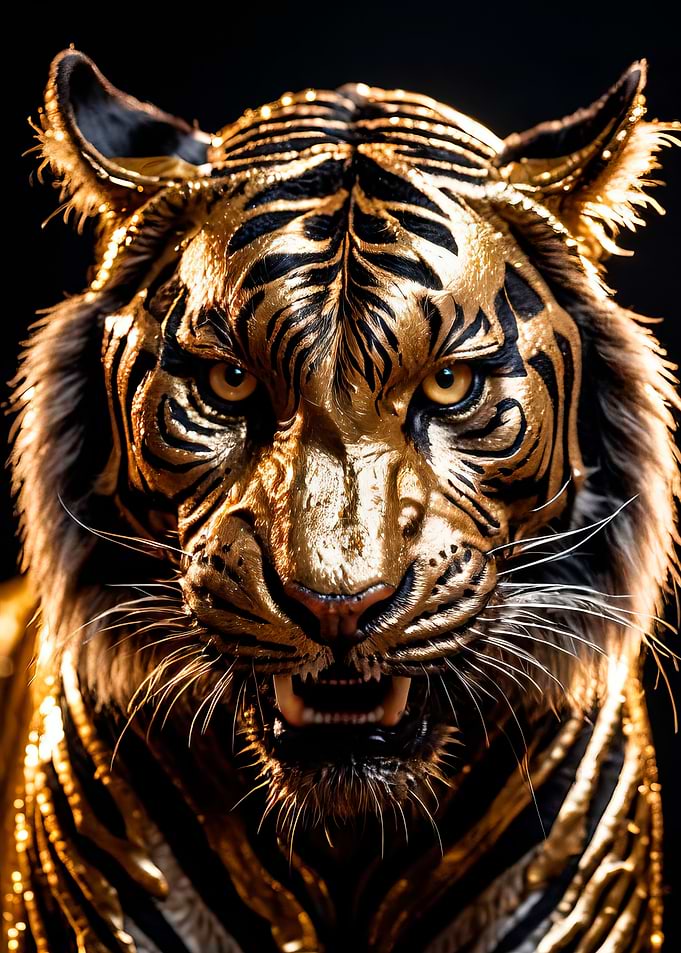 black and gold wild tiger