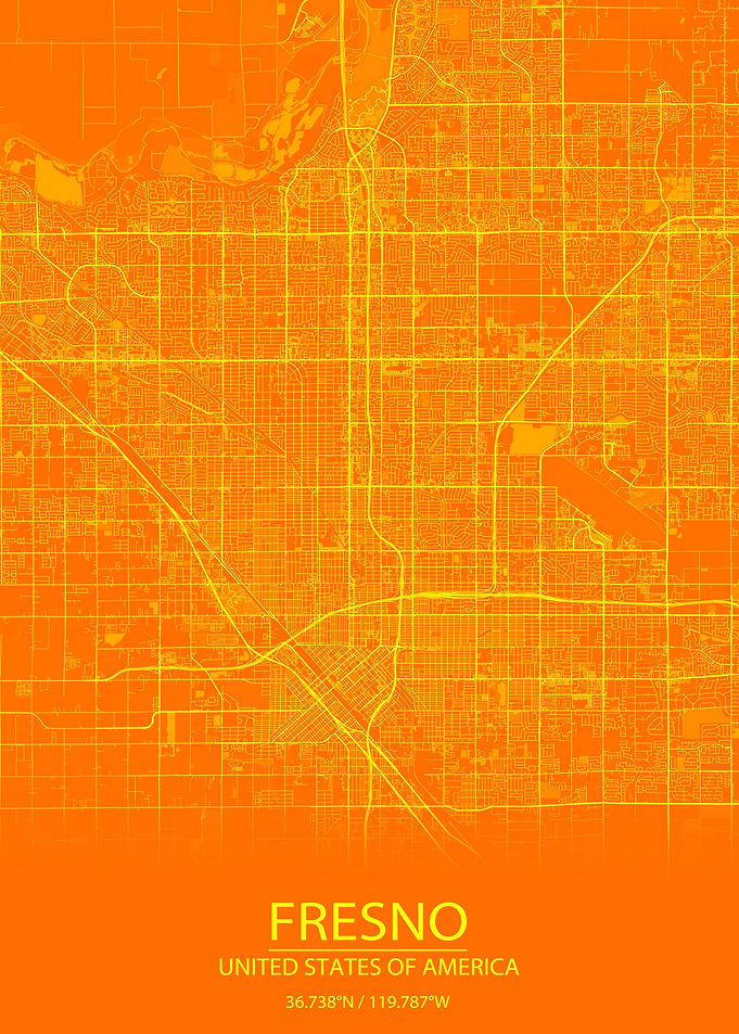 Fresno CA Orange City Map