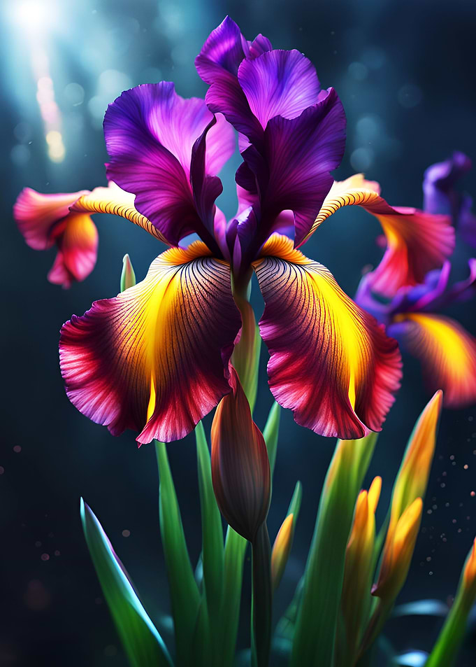 Colorful Iris Flower
