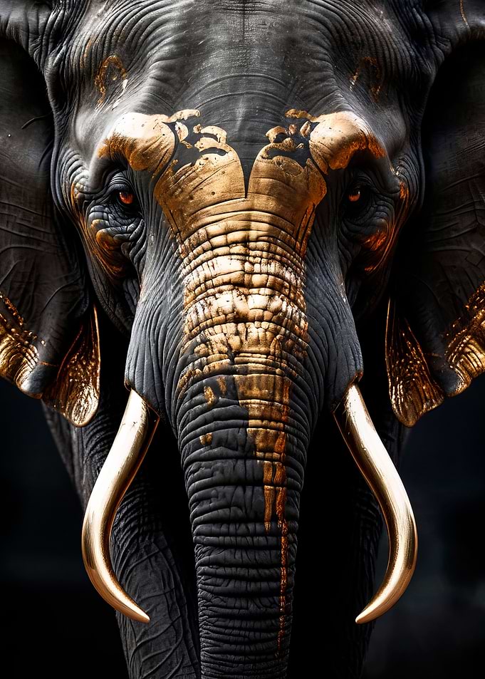 black and gold Elephant