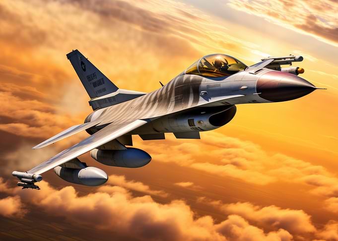 F16 Plane Golden Hour