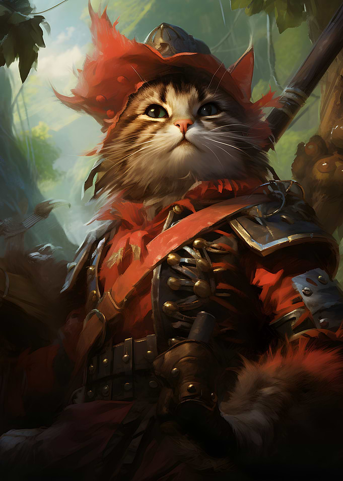 Cat Medieval warrior