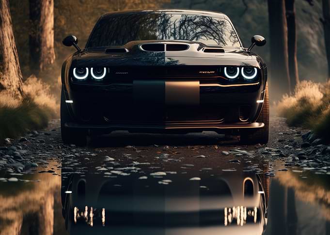 black dodge challenger