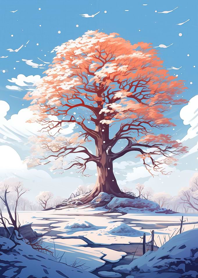 Standalone Tree in Winter