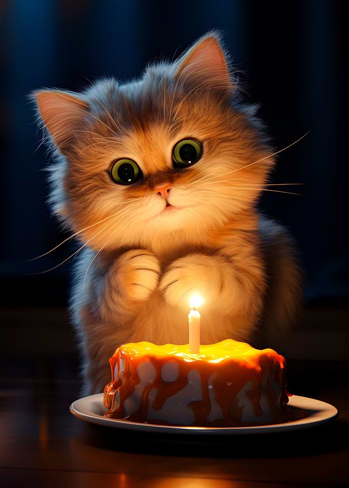 kitten birthday cake