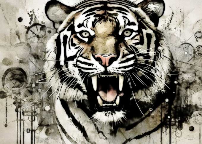 tiger screaming