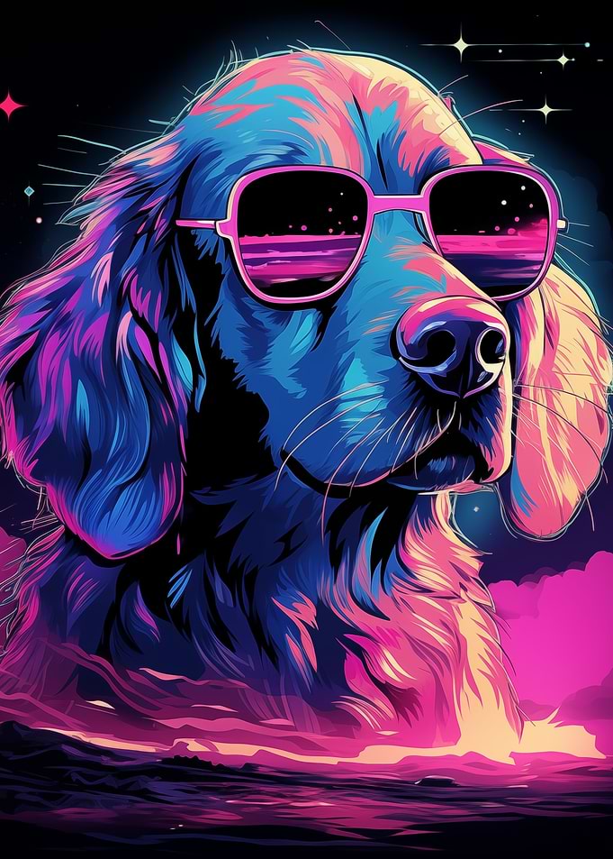 Vaporwave Dog
