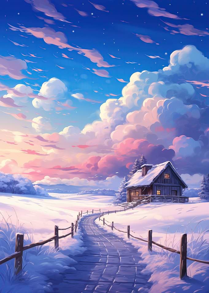 Cabin on a Stone Path
