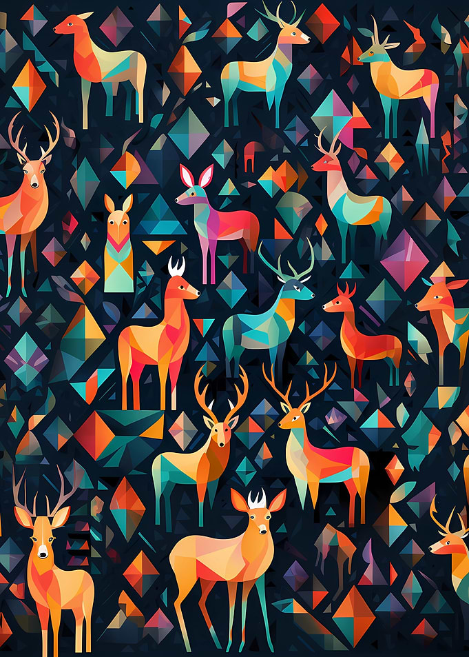 Geometric forest animals